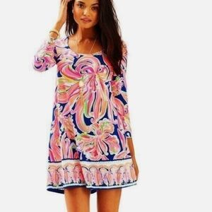 Lilly Pulitzer Emma dress in Navy banana‎ flambé size Small